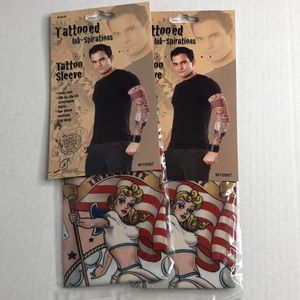 Tattooed Ink-Spirations phony Tattoo Sleeve Biker Halloween Costume Adult New